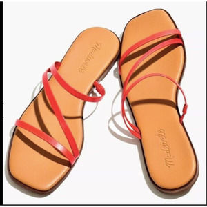 MADEWELL The Lyra Slides Burnt Orange Strappy Sandals 7